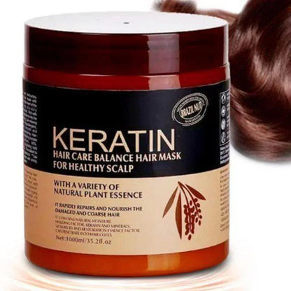 Hair Mask, 500ml – Brown Brazil Nut Smooth Cream, Deep Conditioning & Nourishing Treatment for Damaged, Dry & Frizzy Hair, Restores Shine & Softness - JSJunoon.com