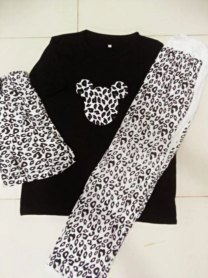 Women’s 3 Pcs Cotton Jersey Printed Night Suit – Shirt, Trouser & Shorts Set - JSJunoon.com