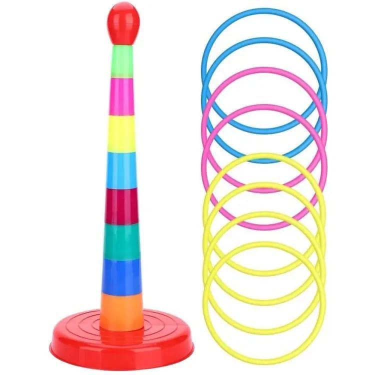 Plastic Rings Stacking Tower Toy – 10 Pcs Colorful Educational Toy for Kids