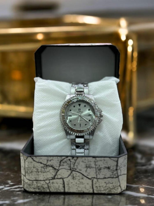 JS JUNOON Men's Analogue Watch – Stainless Steel Chain Strap, 37mm Round Dial, Stylish & Durable, 1 Pc