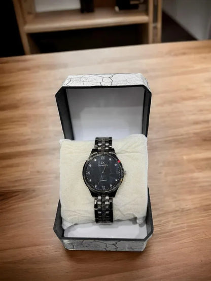 JS JUNOON Men's Analogue Chain Watch – Stainless Steel, Round Case, Black Dial, Stylish & Durable, 1 Pc - JSJunoon.com