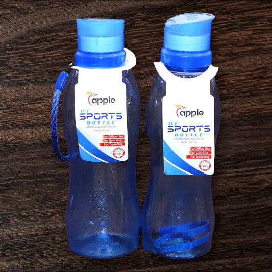 JS JUNOON Sports Water Bottle Pack of 2 – Transparent ABS Plastic, Large