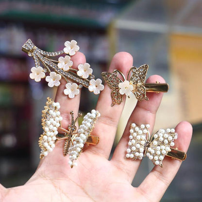 Golden Medium Length Hair Pins – Set of 4 Stylish Metal Hair Accessories for Women & Girls - JSJunoon.com