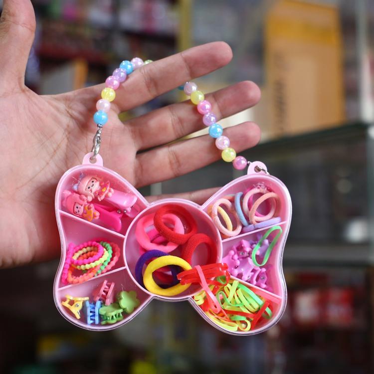 Girls’ Beautiful Printed Rubber Hair Ponies – Multicolor Free Size (1 Pc)
