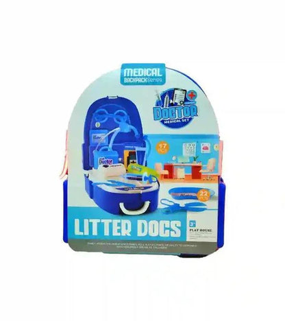 20 Piece Medical Backpack Toy Set for Kids | Doctor Play Set with Accessories – Blue - JSJunoon.com