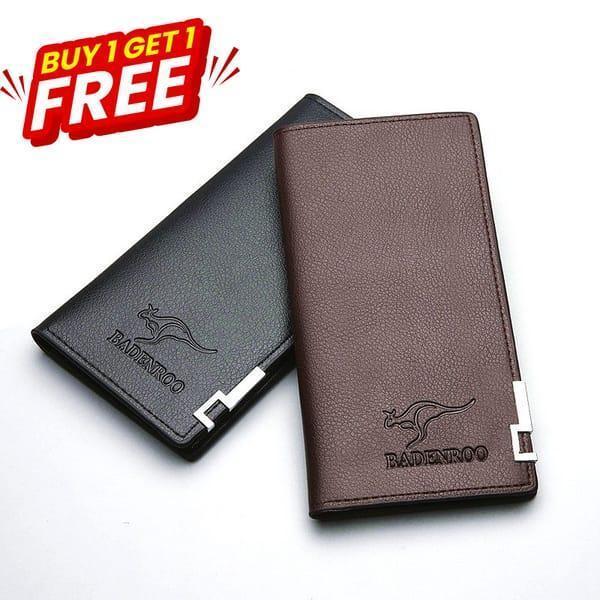 JS JUNOON Men's Premium Leather Bi-Fold Wallet – Multicolor, Slim & Pocket-Friendly, Buy 1 Get 1 Free, 2 Pc Set