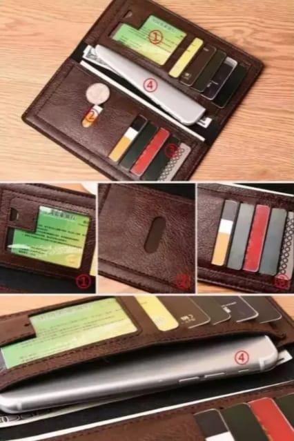JS JUNOON Men's Multicolor Leather Wallet – Premium Quality, Durable, Sleek Design, Perfect for Cards & Cash, 1 P