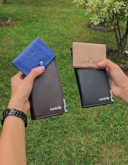 JS JUNOON Men's Balebaily Leather Long Wallet – Multicolor, Buy 1 Get 1 Free with Free Card Holder, 2 Pc Set - JSJunoon.com