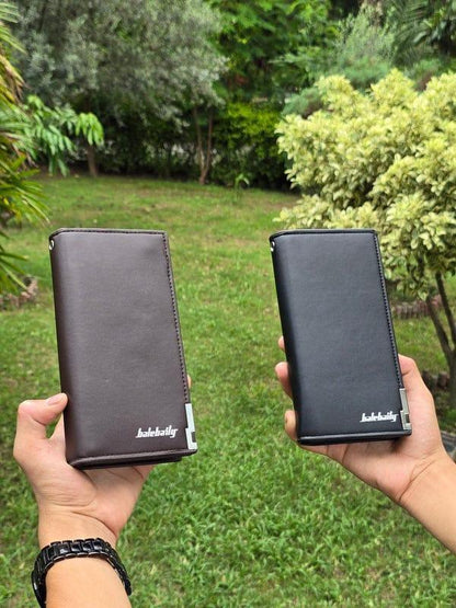 JS JUNOON Men's Balebaily Leather Long Wallet – Multicolor, Buy 1 Get 1 Free with Free Card Holder, 2 Pc Set - JSJunoon.com