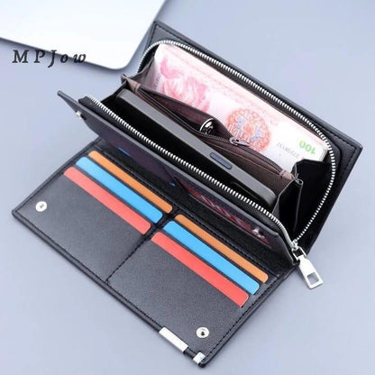 JS JUNOON Men's Balebaily Leather Long Wallet – Multicolor, Buy 1 Get 1 Free with Free Card Holder, 2 Pc Set - JSJunoon.com