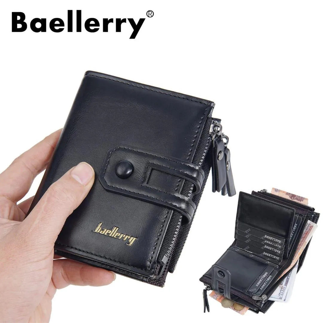 JS JUNOON Men's Premium Multicolor Leather Wallet – Stylish, Durable & Functional for Cards & Cash, 1 Pc