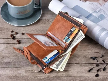 JS JUNOON Men's Premium Multicolor Leather Wallet – Stylish, Durable & Functional for Cards & Cash, 1 Pc - JSJunoon.com