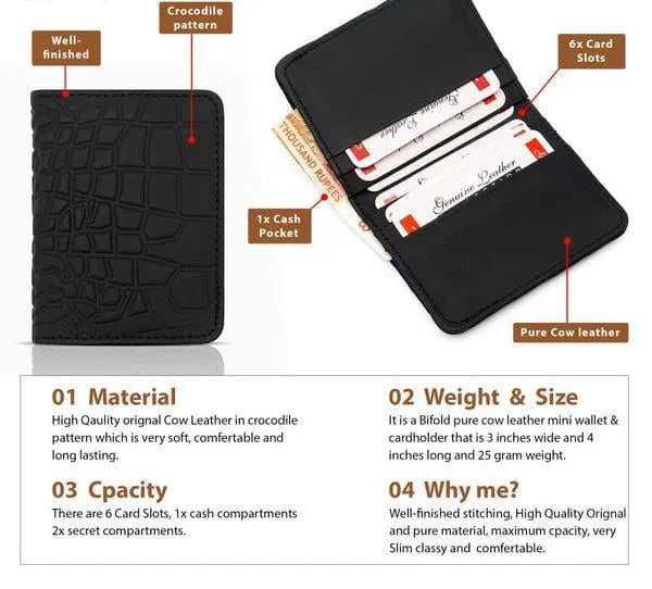 JS JUNOON Men's Premium Multicolor Leather Wallet – Stylish, Durable & Functional for Cards, Cash & Coins, 1 Pc