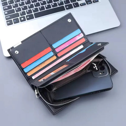 JS JUNOON Unisex PU Leather Long Wallet – Stylish Multicolor, Durable & Functional for Men & Women, 1 Pc - JSJunoon.com