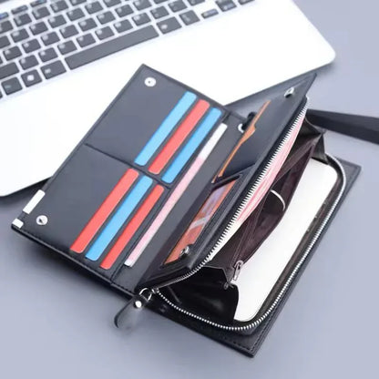 JS JUNOON Unisex PU Leather Long Wallet – Stylish Multicolor, Durable & Functional for Men & Women, 1 Pc - JSJunoon.com