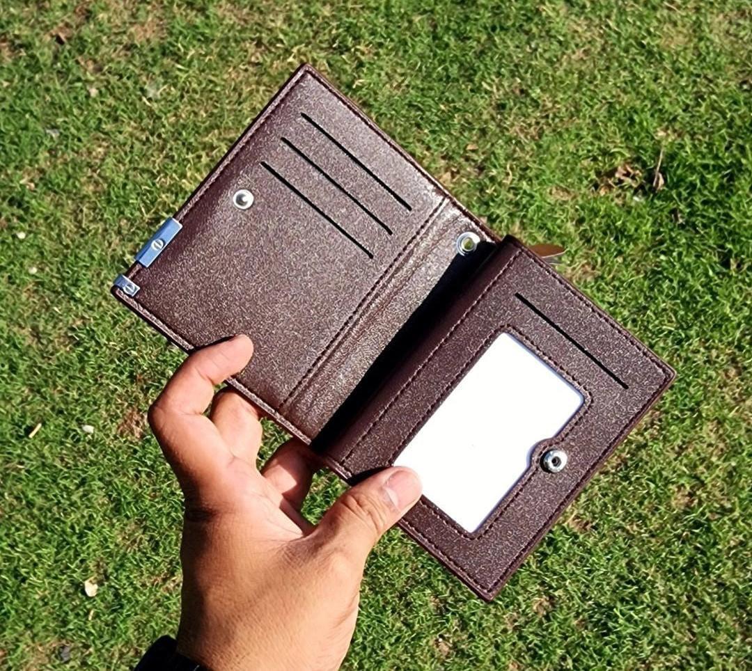 JS JUNOON Unisex PU Leather Bi-Fold Wallet – Multicolor, Stylish & Durable, 1 Pc