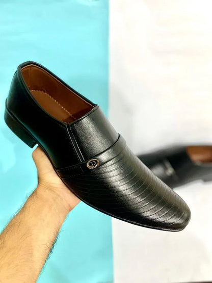 JS Junoon Men’s Rexine Formal Dress Shoes – Black - JSJunoon.com