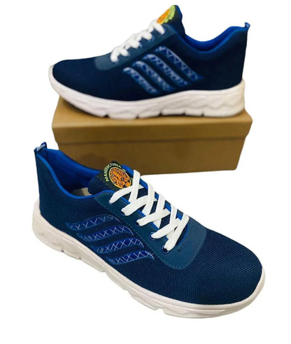 JS Junoon Men's Walking Shoes – Comfortable Textile Fabric Sneakers with PR Rubber Sole (Blue) - JSJunoon.com
