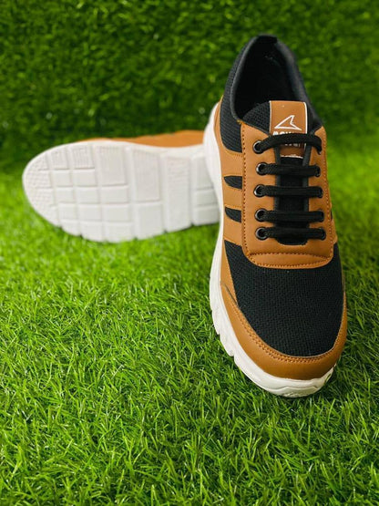 JS Junoon Men's Rexine Walking & Running Shoes – Brown - JSJunoon.com