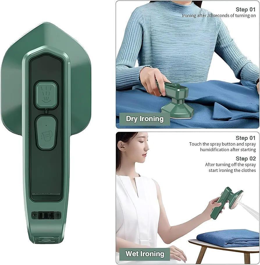 Foldable Steam Iron – Compact Green Portable Iron for Home & Travel Use