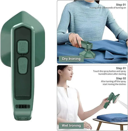 Foldable Steam Iron – Compact Green Portable Iron for Home & Travel Use - JSJunoon.com