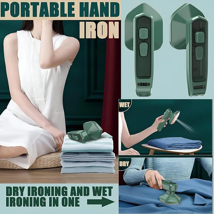 Foldable Steam Iron – Compact Green Portable Iron for Home & Travel Use