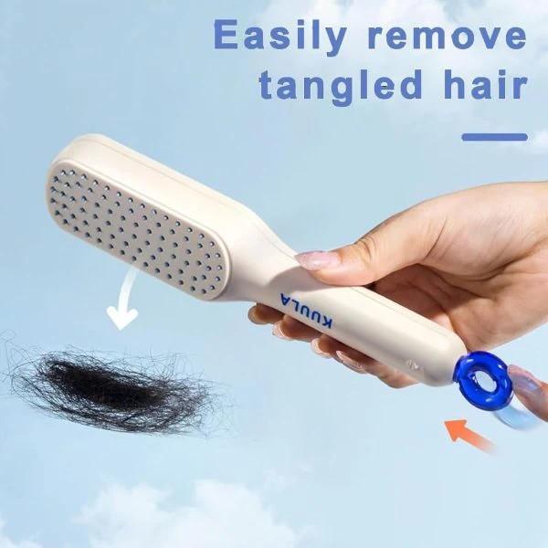 Self-Cleaning Anti-Static Massage Comb – Detangling, Scalp Massage & Hair Care Tool (ABS Plastic)