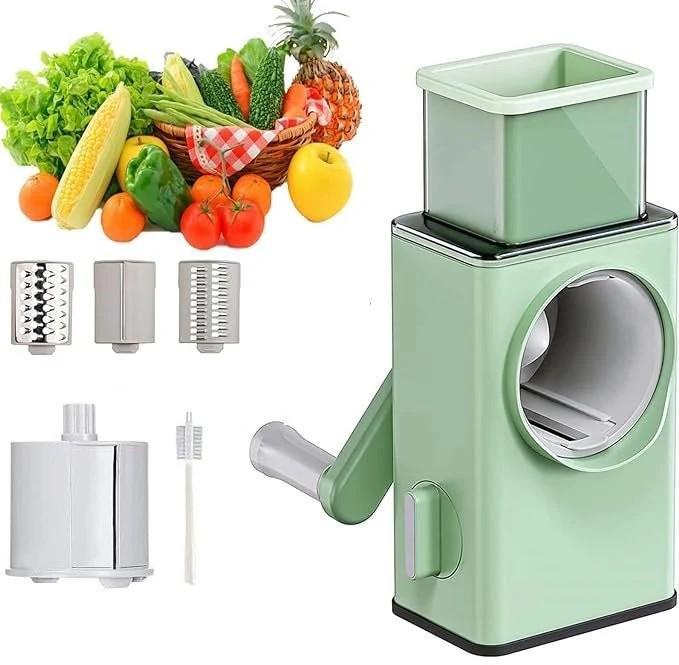 Manual Food Chopper – Durable ABS Plastic Vegetable Cutter (Green)