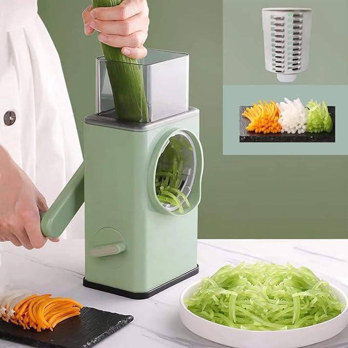 Manual Food Chopper – Durable ABS Plastic Vegetable Cutter (Green)