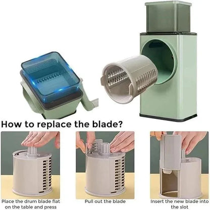Manual Food Chopper – Durable ABS Plastic Vegetable Cutter (Green) - JSJunoon.com