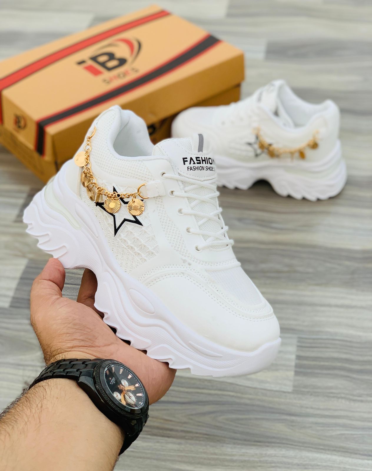 JS Junoon Women’s High Soul Premium Shoes – Pink & White – Sizes 6–11