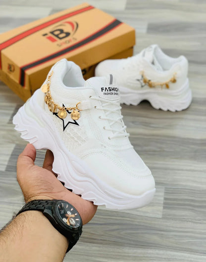 JS Junoon Women’s High Soul Premium Shoes – Pink & White – Sizes 6–11 - JSJunoon.com