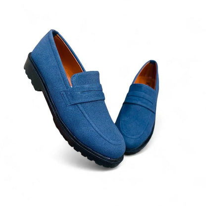 JS JUNOON -Men's Synthetic Leather Dress Shoes – Formal & Casual, Blue - JSJunoon.com