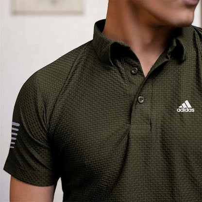 Men's Dri Fit Slim Fit Polo Shirt – Black, Breathable Casual Wear (1 Pc) - JSJunoon.com