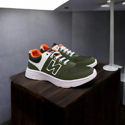 JS Junoon Men’s Casual Green Sneakers – Comfortable Synthetic Leather Shoes - JSJunoon.com