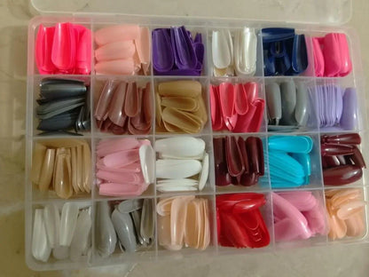 JS Junoon 576 Pcs Multicolor Fake Nails – Acrylic Nail Art Set for Customization & Creativity - JSJunoon.com