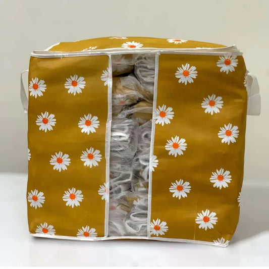 Large Durable Non-Woven Storage Bag – Dustproof with Two-Way Zipper (Orange) - JSJunoon.com