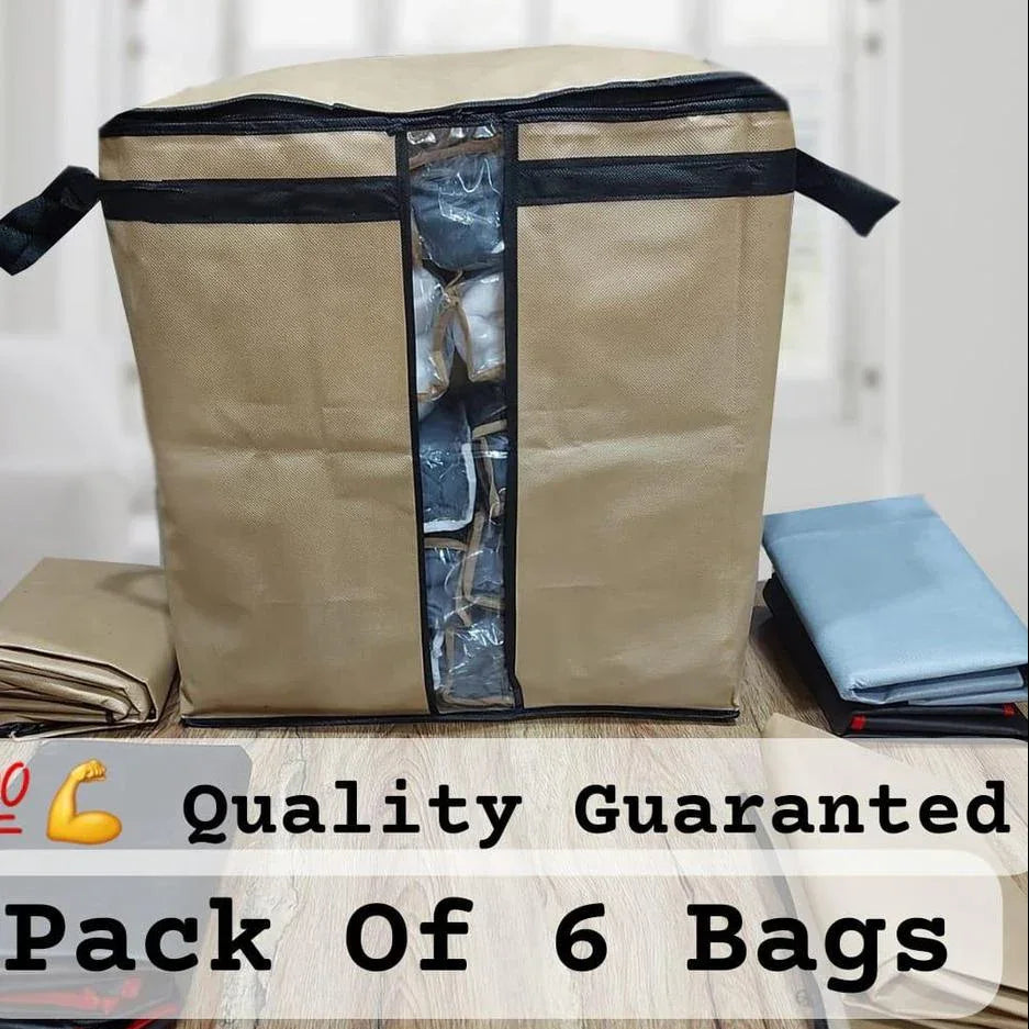 Dustproof Storage Bags – Pack of 6 Large Non-Woven Multipurpose Bags - JSJunoon.com