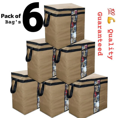 Dustproof Storage Bags – Pack of 6 Large Non-Woven Multipurpose Bags - JSJunoon.com