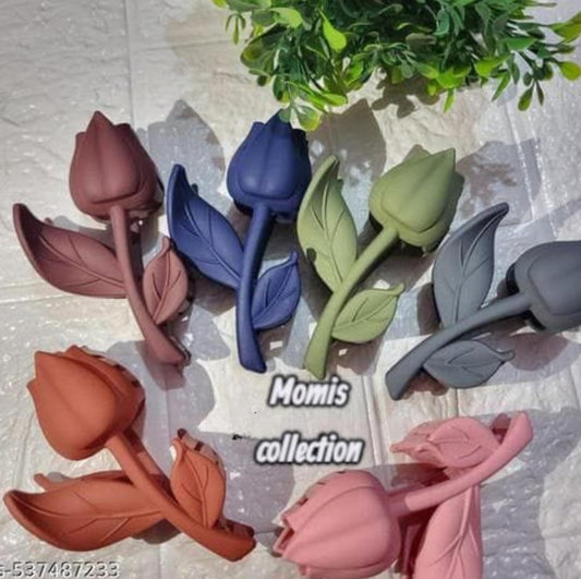 3 Pcs Medium Length Multicolor Hair Claw – Stylish Hair Accessories for All Hair Types, Secure Grip & Daily Use