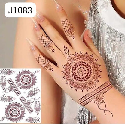 JS Junoon Elegant Brown Self-Adhesive Mehndi Sticker – Stylish Body Art for Women - JSJunoon.com