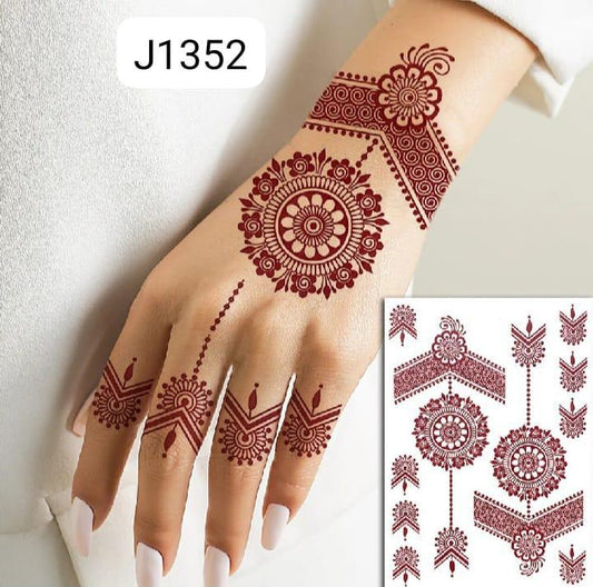 JS Junoon Elegant Brown Self-Adhesive Mehndi Sticker – Easy-to-Apply Body Art for Women