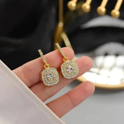 JS Junoon Crystal Earrings – Sparkling Silver Dangle Earrings (PJT-990) - JSJunoon.com