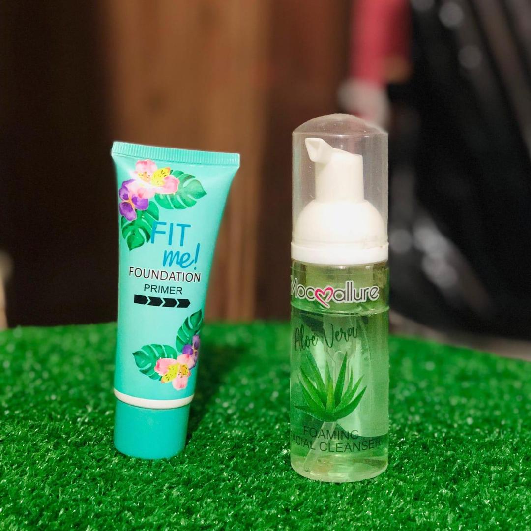 2 in 1 Skincare Bundle (2 Pcs) | Foundation Primer & Facial Cleanser | Hydrating & Purifying Formula for All Skin Types