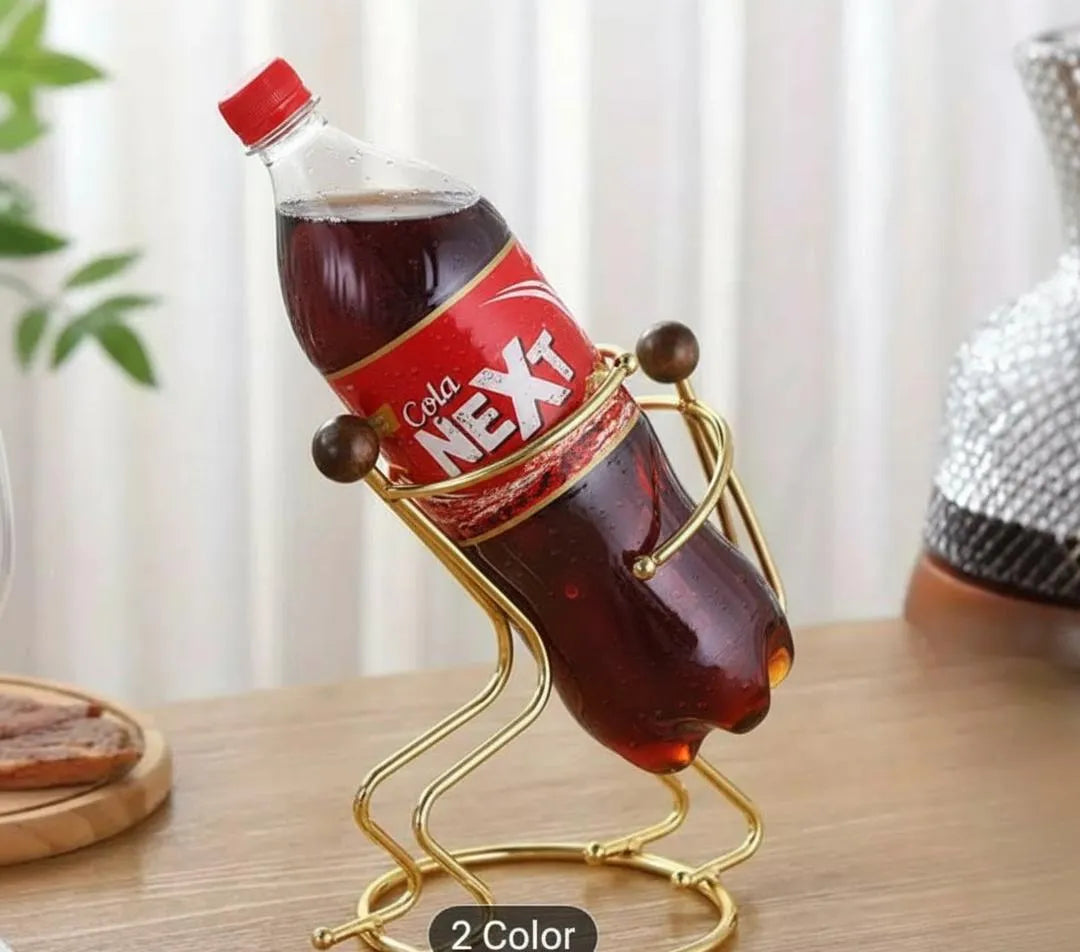 Creative Humanoid Drink Rack – Artistic Metal Beverage Holder for Home & Office Decor, Golden