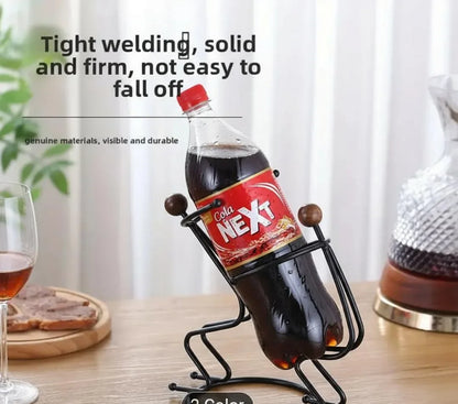 Creative Humanoid Drink Rack – Artistic Metal Beverage Holder for Home & Office Decor, Golden - JSJunoon.com