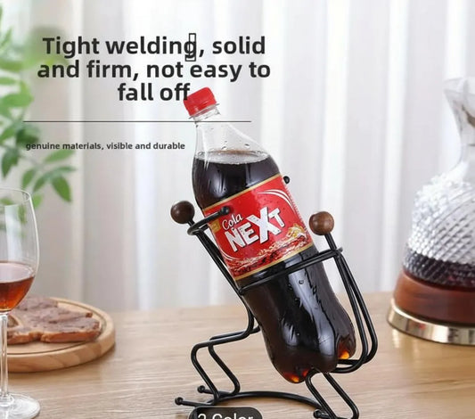 Creative Humanoid Drink Rack – Artistic Metal Beverage Holder for Home & Office Decor, Golden