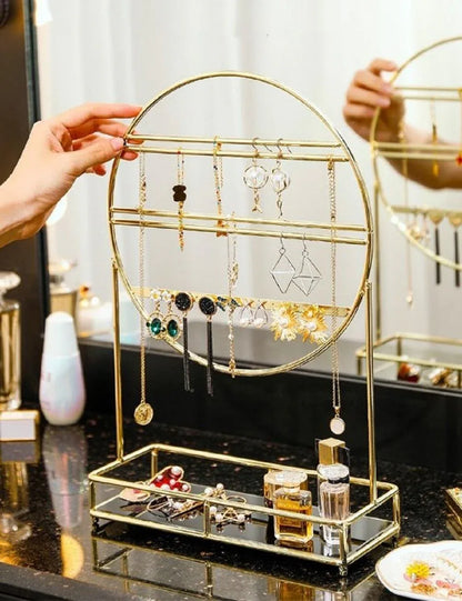 Metal Jewelry & Makeup Organizer Rack – Cosmetic Storage Shelf - JSJunoon.com