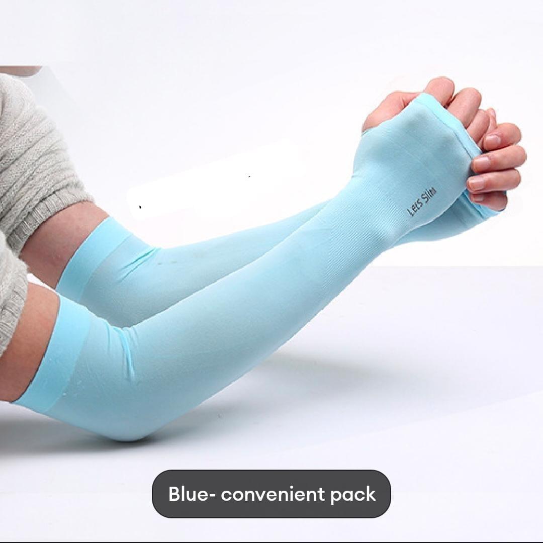 2 Pcs Cotton Women’s Arm Sleeves with Thumb Hole – Sun Protection & Winter Warmth