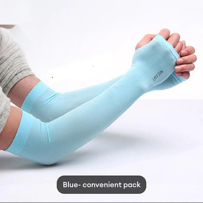 2 Pcs Cotton Women’s Arm Sleeves with Thumb Hole – Sun Protection & Winter Warmth - JSJunoon.com